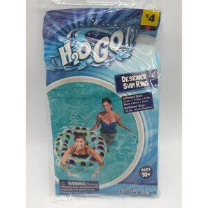 H2OGO! Designer Swim Ring With Sunglasses Print For Ages 10+ Inflated Size 31.5"